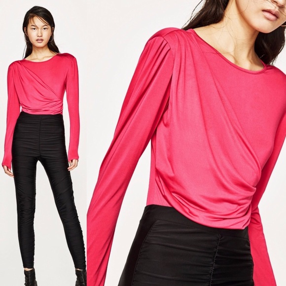 zara hot pink bodysuit